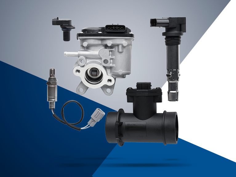 Group photo of engine management parts