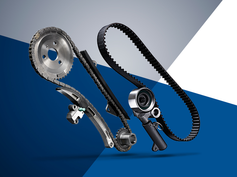 Group photo of engine timing parts